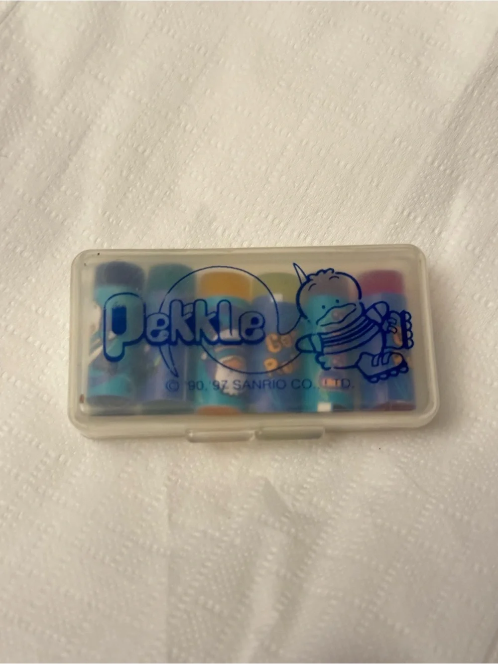 Vintage Pekkle Sanrio Multicolor Erasers Case